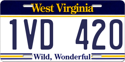 WV license plate 1VD420