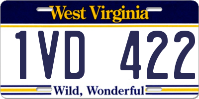 WV license plate 1VD422