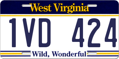 WV license plate 1VD424