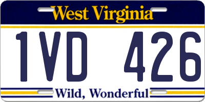 WV license plate 1VD426