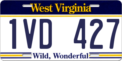 WV license plate 1VD427