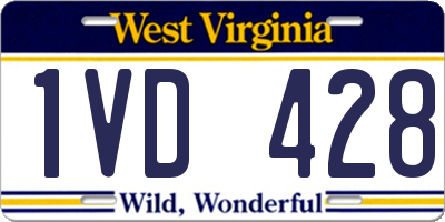 WV license plate 1VD428