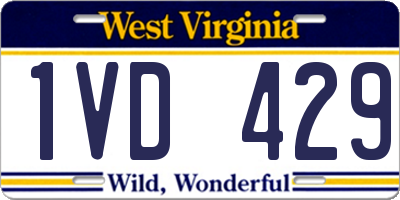WV license plate 1VD429