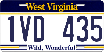WV license plate 1VD435