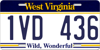 WV license plate 1VD436