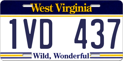 WV license plate 1VD437
