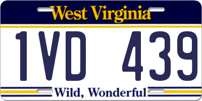 WV license plate 1VD439