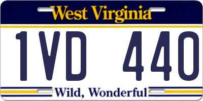 WV license plate 1VD440
