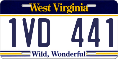 WV license plate 1VD441
