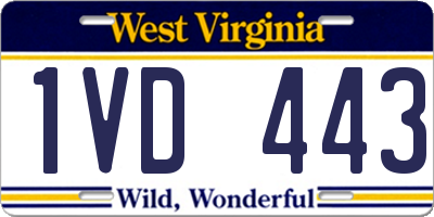 WV license plate 1VD443