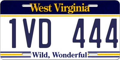 WV license plate 1VD444