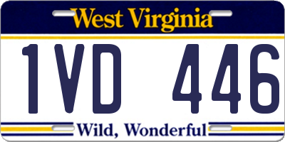WV license plate 1VD446