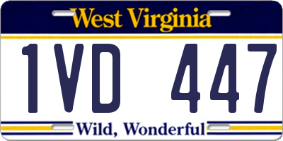 WV license plate 1VD447