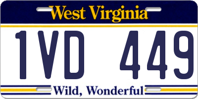 WV license plate 1VD449