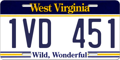WV license plate 1VD451