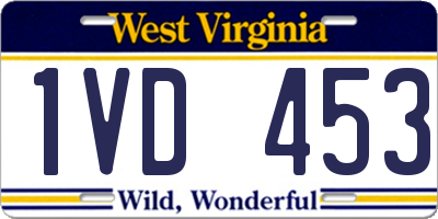 WV license plate 1VD453