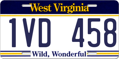 WV license plate 1VD458