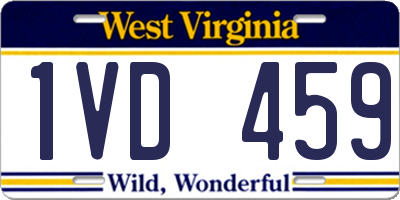 WV license plate 1VD459