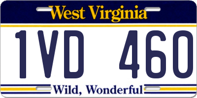 WV license plate 1VD460