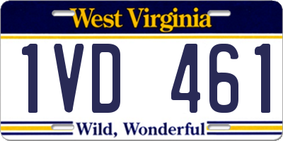 WV license plate 1VD461