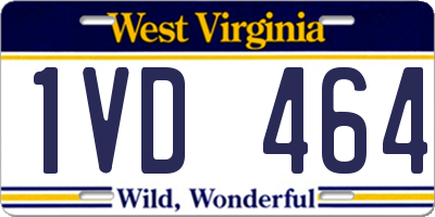 WV license plate 1VD464