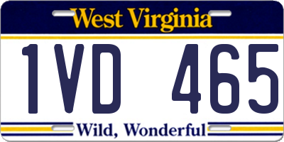 WV license plate 1VD465
