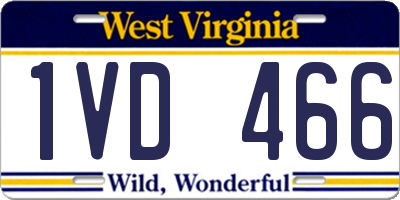 WV license plate 1VD466