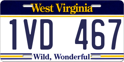 WV license plate 1VD467