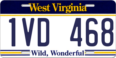WV license plate 1VD468