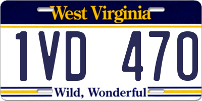 WV license plate 1VD470