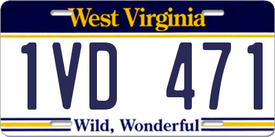 WV license plate 1VD471
