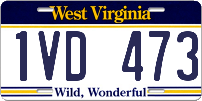 WV license plate 1VD473