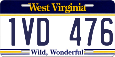 WV license plate 1VD476