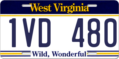 WV license plate 1VD480