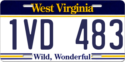 WV license plate 1VD483