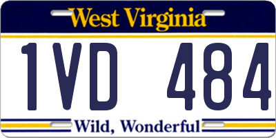 WV license plate 1VD484