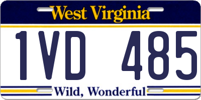 WV license plate 1VD485