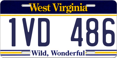 WV license plate 1VD486