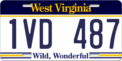 WV license plate 1VD487