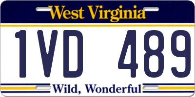 WV license plate 1VD489