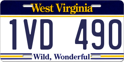 WV license plate 1VD490