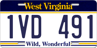 WV license plate 1VD491