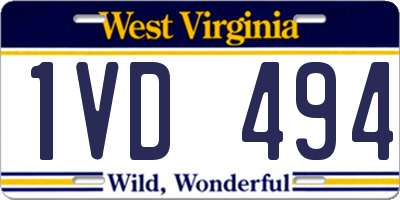 WV license plate 1VD494