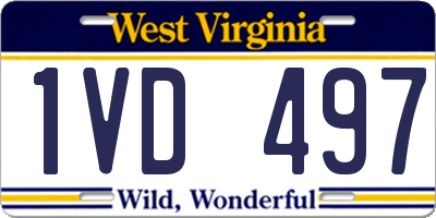 WV license plate 1VD497