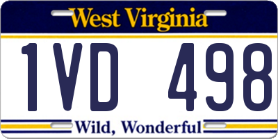 WV license plate 1VD498