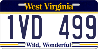 WV license plate 1VD499