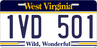 WV license plate 1VD501