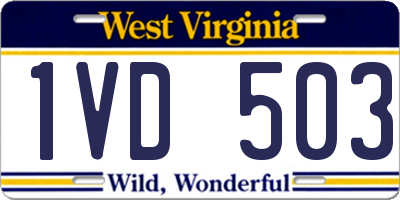 WV license plate 1VD503