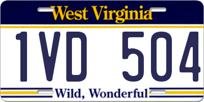WV license plate 1VD504