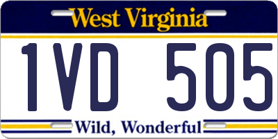 WV license plate 1VD505